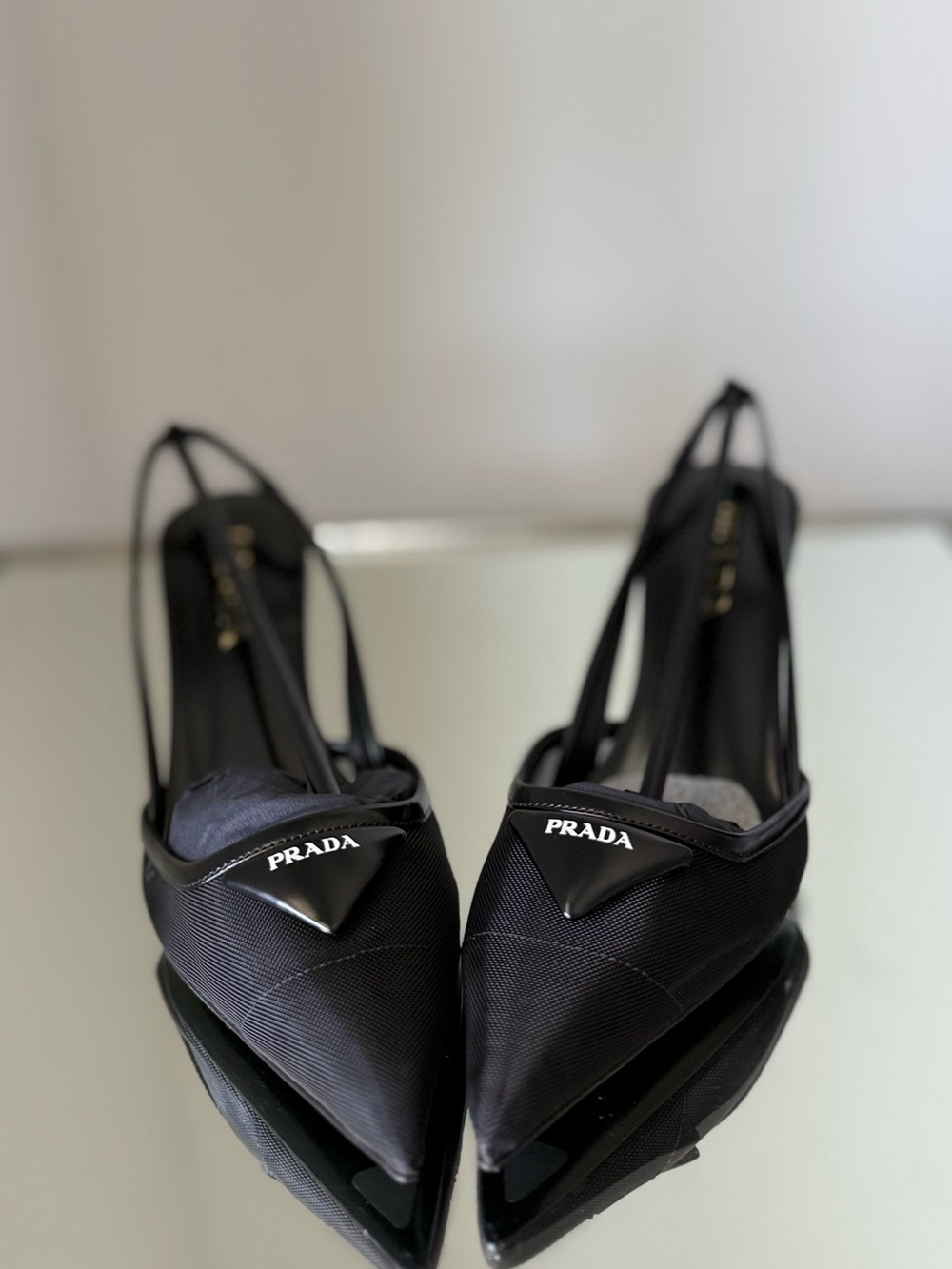 New Prada Mesh fabric slingback pumps $1,270 36 - Picture 4 of 10